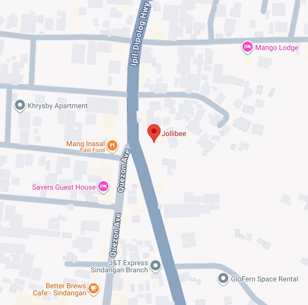 Map of Jollibee in Sindangan